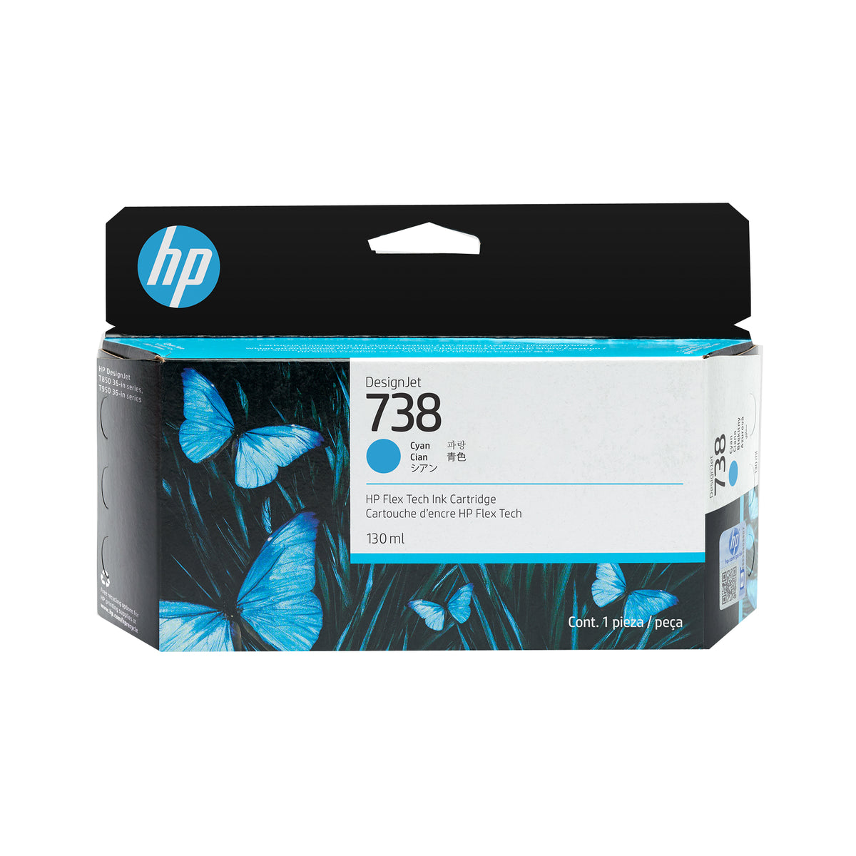 Cartuș Cerneală Original HP Cyan, nr.738, pentru &nbsp;DesignJet T950, 130ml, incl.TV 1.2 RON, 