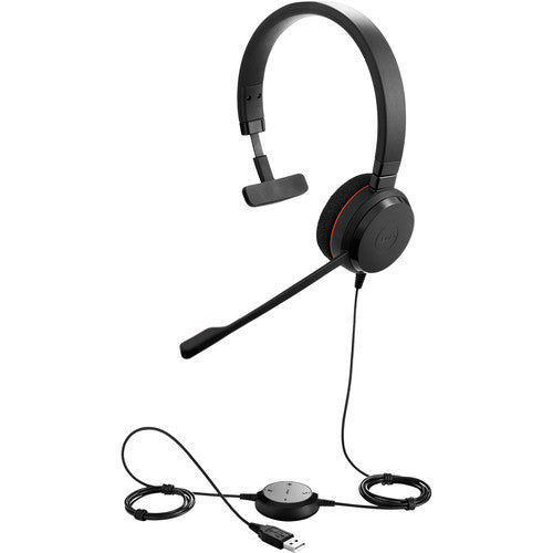 JABRA EVOLVE 20 MS Mono USB Headband Noise cancelling USB connector with mute-button and volume control on the cord "4993-823-109" (timbru verde 0.8 lei)