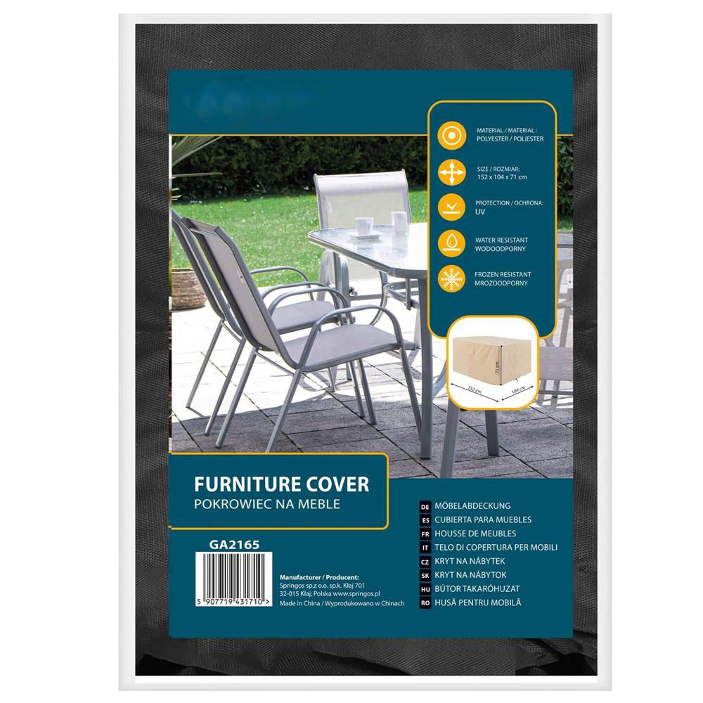 Husa mobilier gradina, impermeabila, cu protectie UV, 152x104x71cm, negru