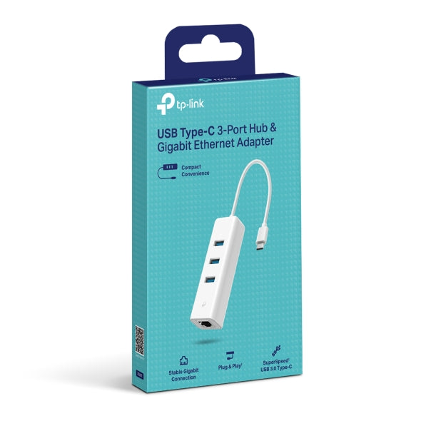 ADAPTOR RETEA TP-LINK , extern, USB Type-C, port RJ-45 | USB 3.0 x 3, 1000 Mbps Gigabit LAN, "UE330C"