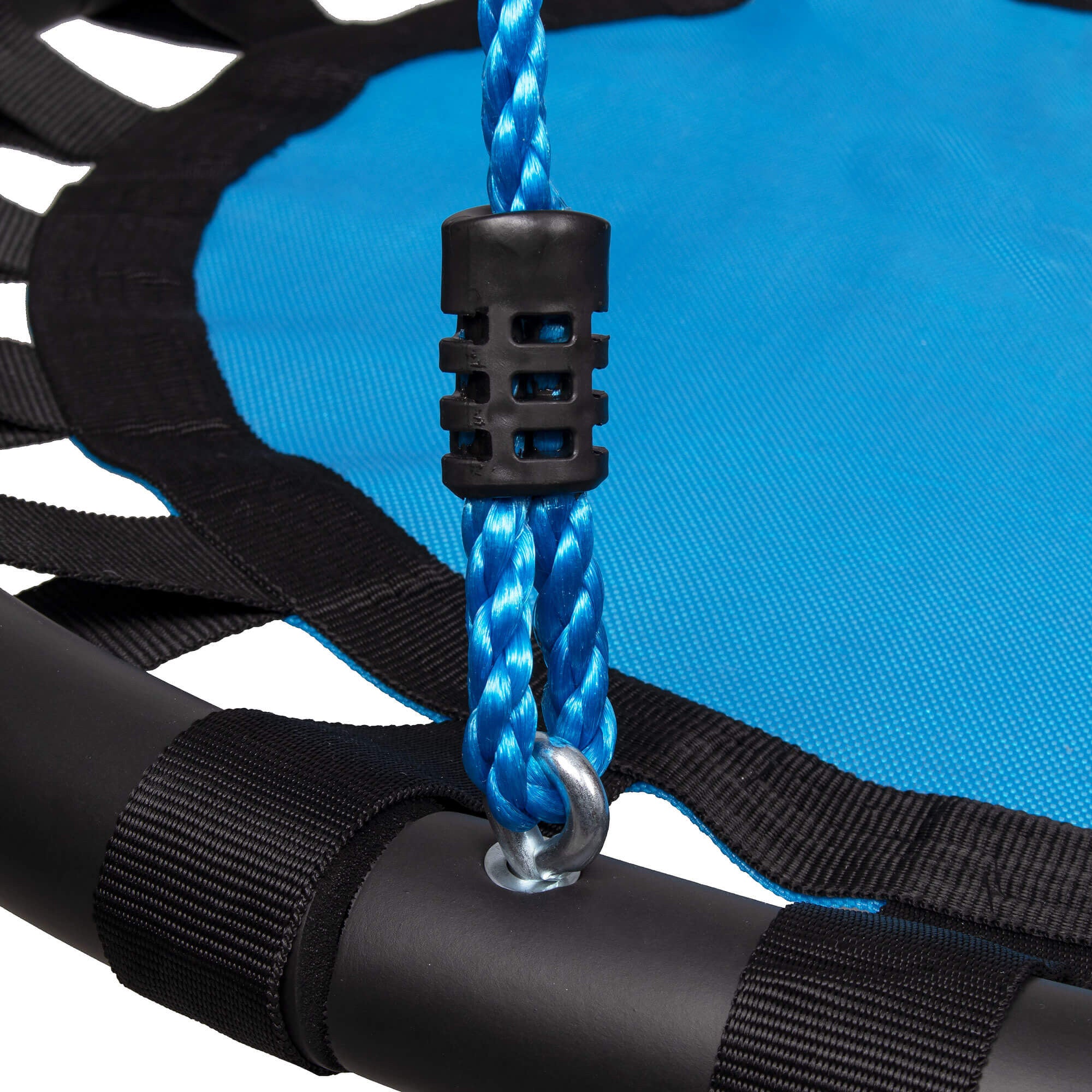 Leagan tip cuib Sersimo NS21, diametru 80cm, inaltime reglabila, pentru exterior, sarcina 100 kg, negru albastru