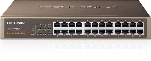 SWITCH TP-LINK 24 porturi 10/100Mbps. carcasa metalica, desktop/rackmount "TL-SF1024D"
