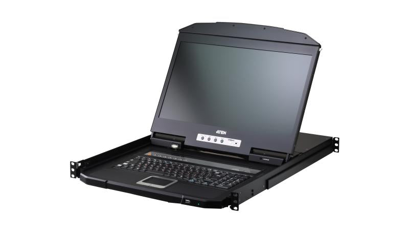 ATEN 8P USB HDMI Single Rail LCD KVM IP SW