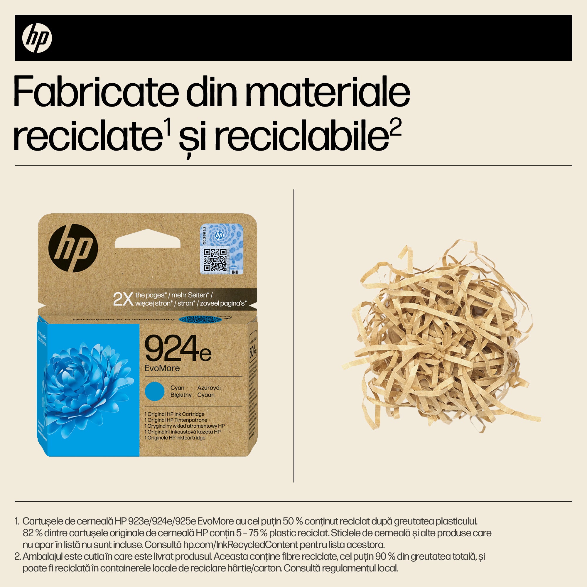 Cartus Cerneala Original HP Cyan, nr.924E, pentru OJ Pro 8122e|8132e, 0.8K, incl.TV 1.2 RON, "4K0U7NE"