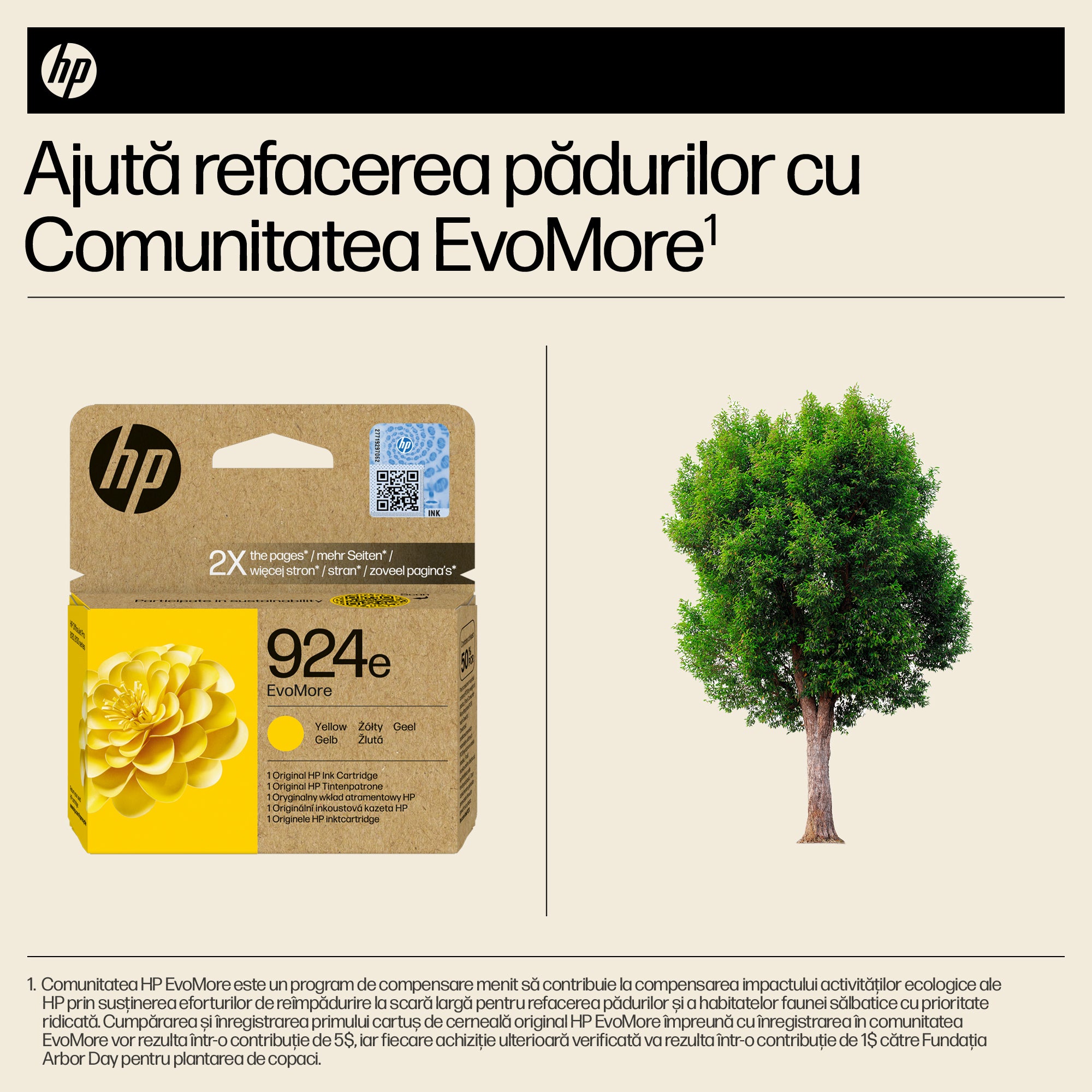 Cartus Cerneala Original HP Yellow, nr.924E, pentru OJ Pro 8122e|8132e, 0.8K, incl.TV 1.2 RON, "4K0U9NE"