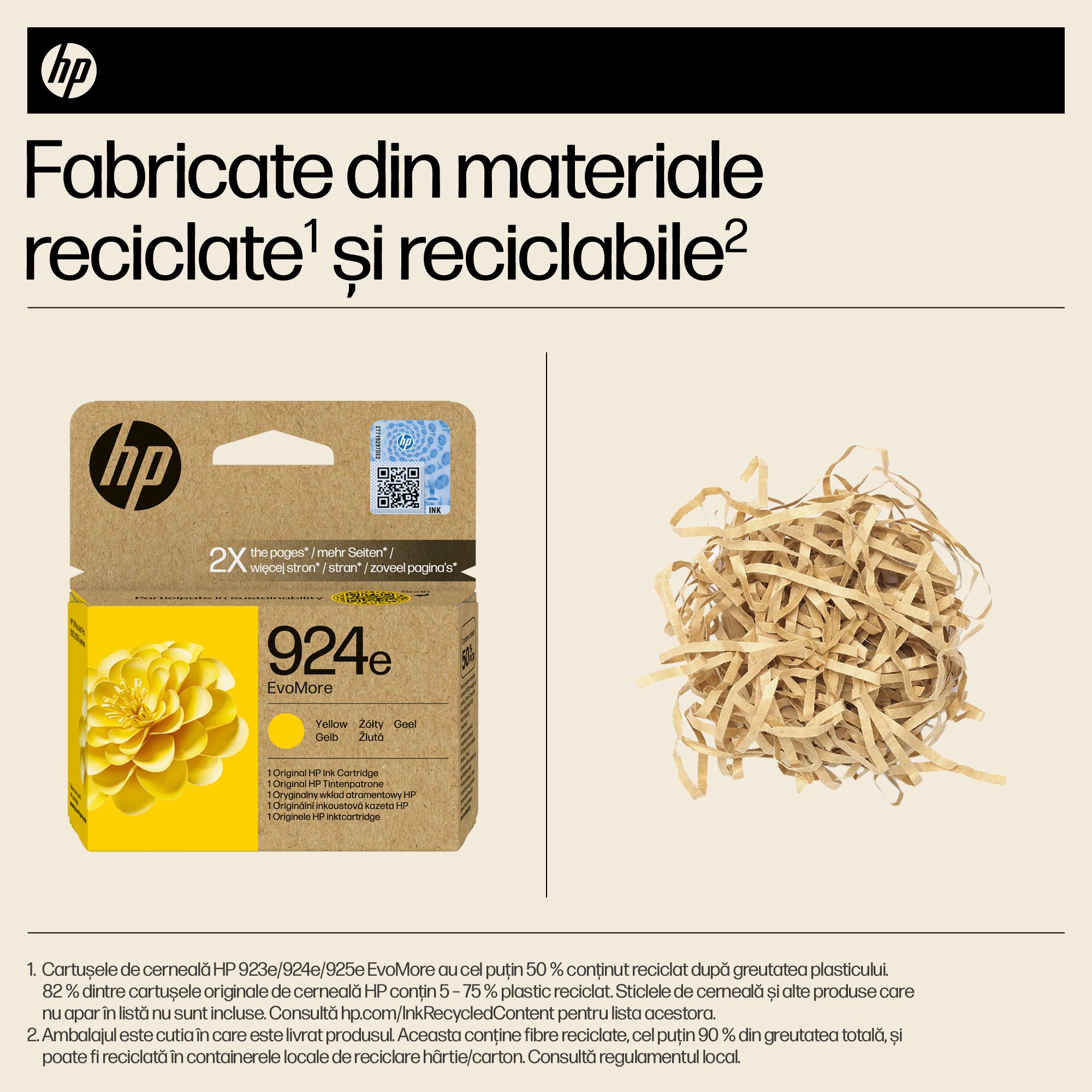 Cartus Cerneala Original HP Yellow, nr.924E, pentru OJ Pro 8122e|8132e, 0.8K, incl.TV 1.2 RON, "4K0U9NE"