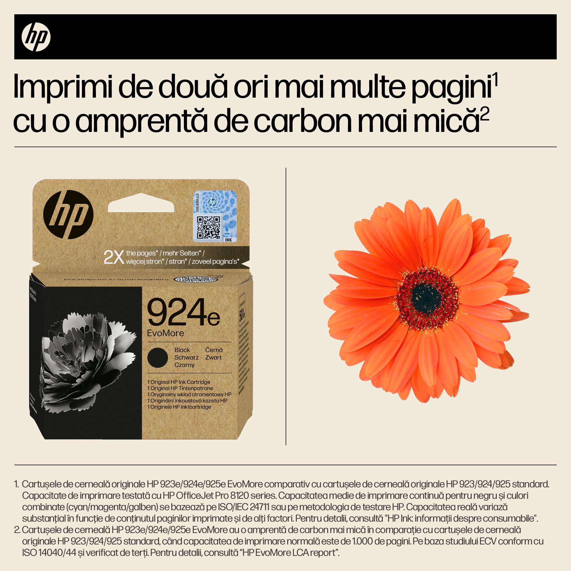 Cartus Cerneala Original HP Black, nr.924E, pentru 8120e|8130e, 500, incl.TV 1.2 RON, "4K0V0NE"