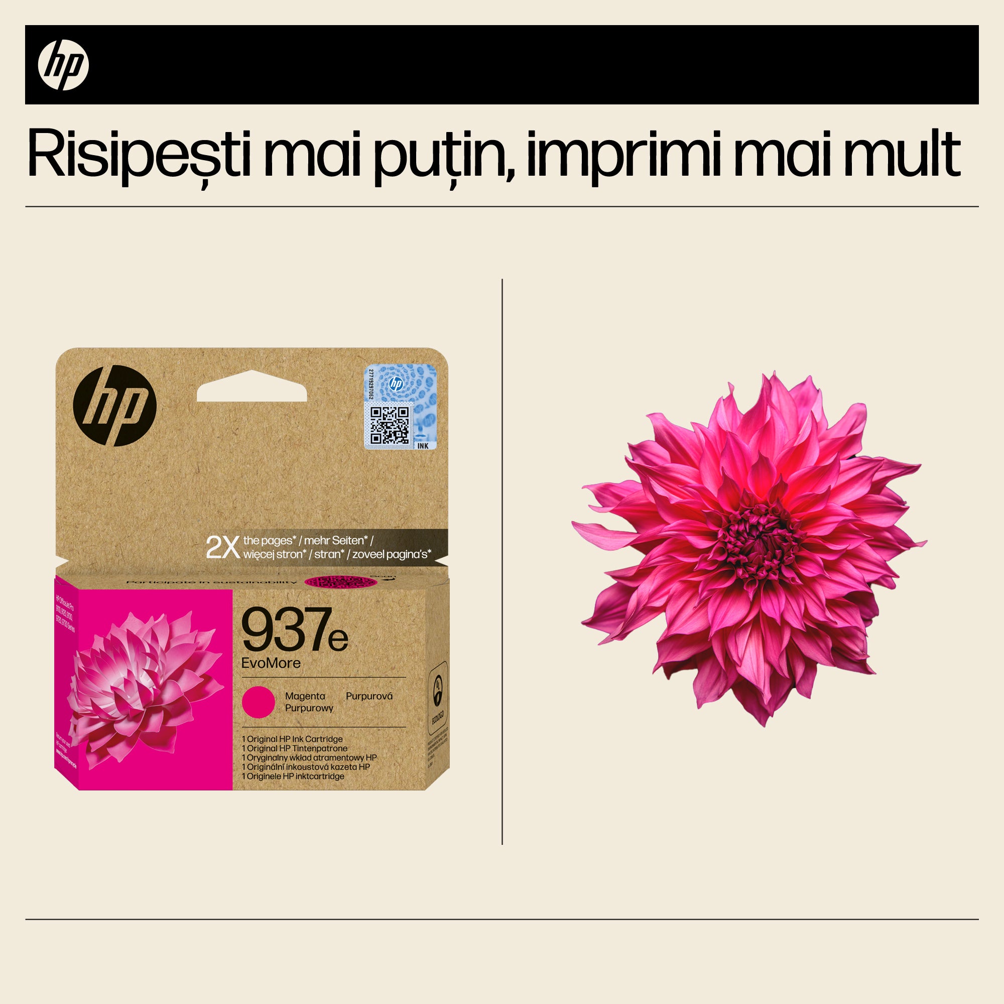 Cartus Cerneala Original HP Magenta, nr.937e, pentru OJ PRO 9110|9120|9130|9720|9730, 1.65K, incl.TV 0.8 lei)"4S6W7NE"