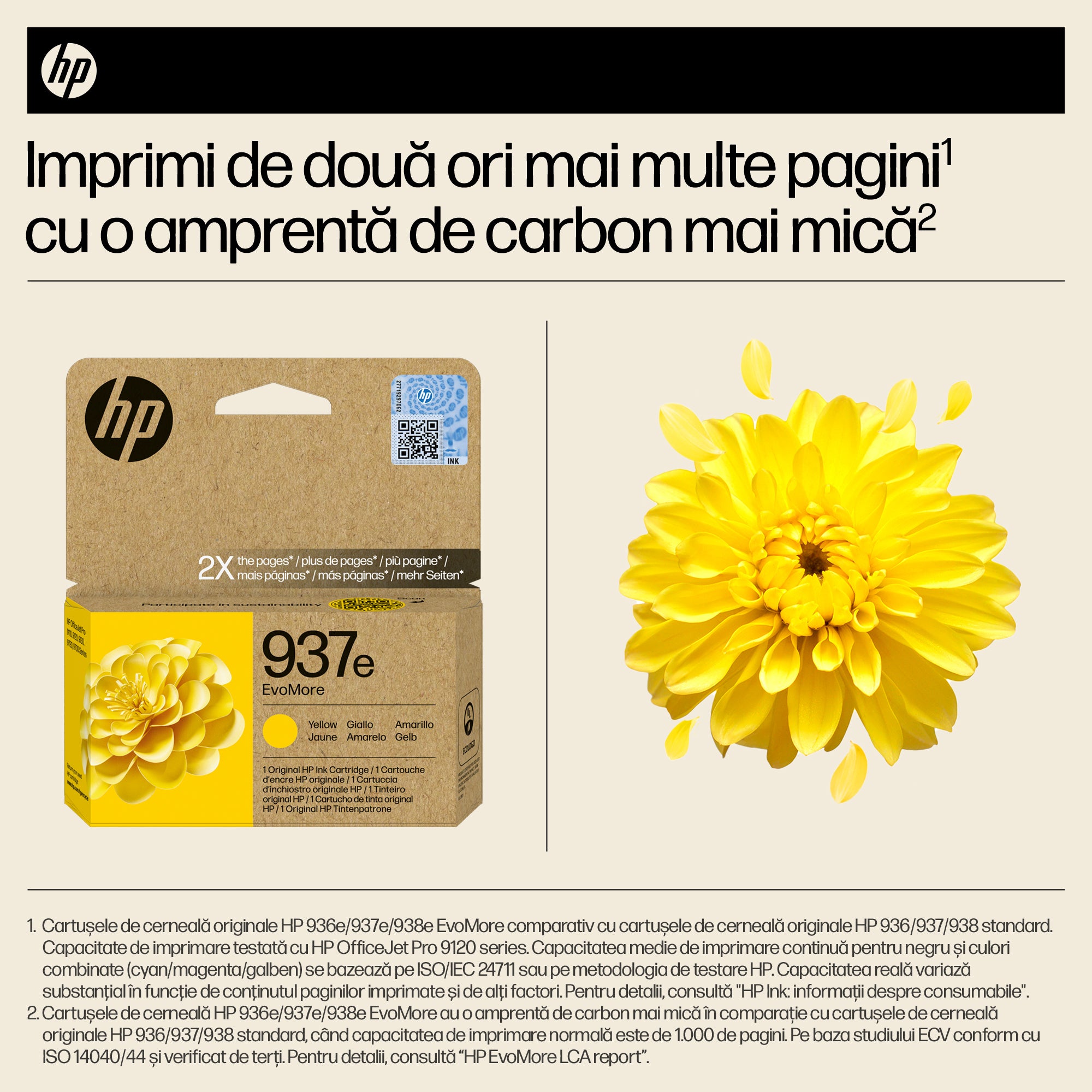 Cartus Cerneala Original HP Yellow, nr.937e, pentru OJ PRO 9110|9120|9130|9720|9730, 1.65K, incl.TV 0.8 lei)"4S6W8NE"