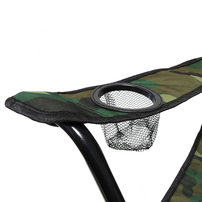 Scaun pliabil camping sau pescuit Sersimo, suport pahar, camuflaj