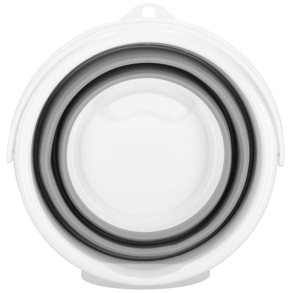 Lighean pliabil, rotund, din plastic si silicon, 31x24cm, 10litri, gri