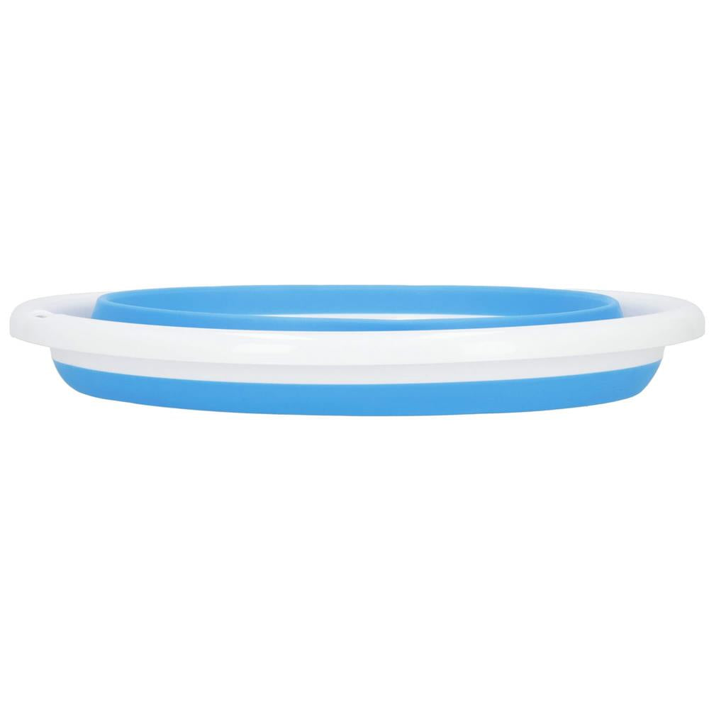Lighean pliabil, rotund, din plastic si silicon, 25x11cm, 3litri, albastru