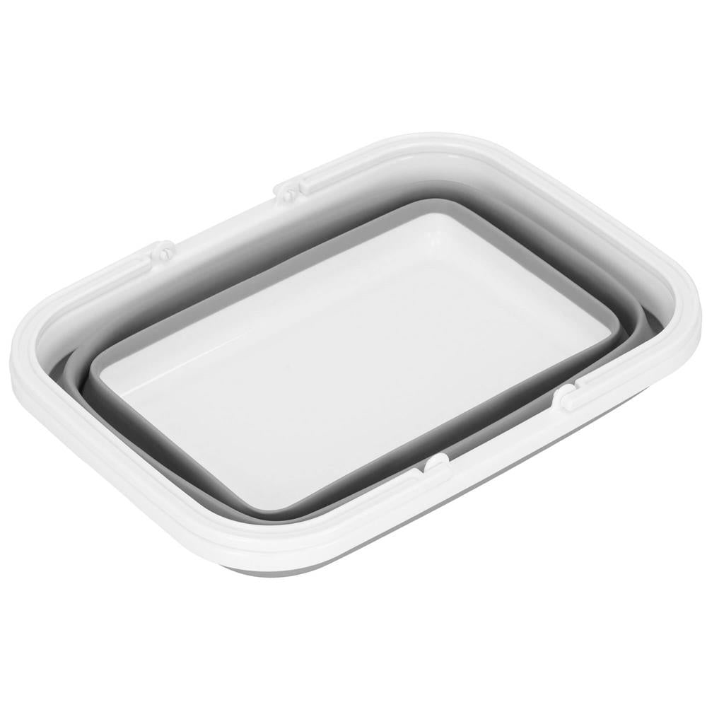 Lighean pliabil, dreptunghiular, cu toarta, din plastic si silicon, 44x32x19cm, 15litri, gri - 5