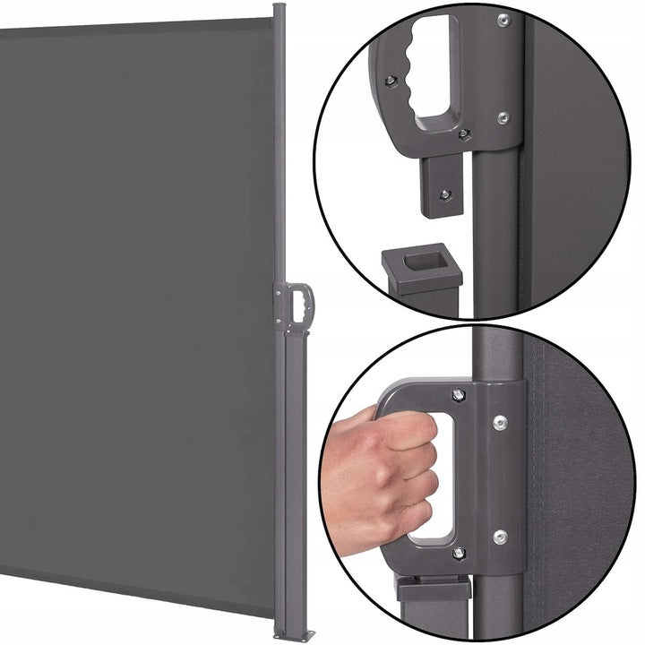 Paravan lateral pentru intimitate, extensibil, sistem fixare inclus, 160x300cm, gri inchis - 6