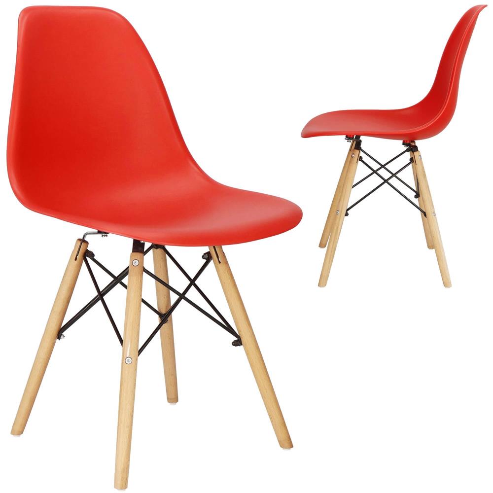 Scaun dining Scandinav pentru bucatarie, 38x42x82cm, rosu