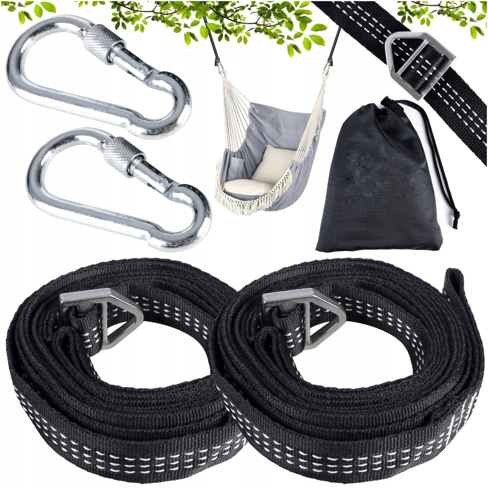 Set montare hamace si leagane, 5 piese, sarcina 300 kg