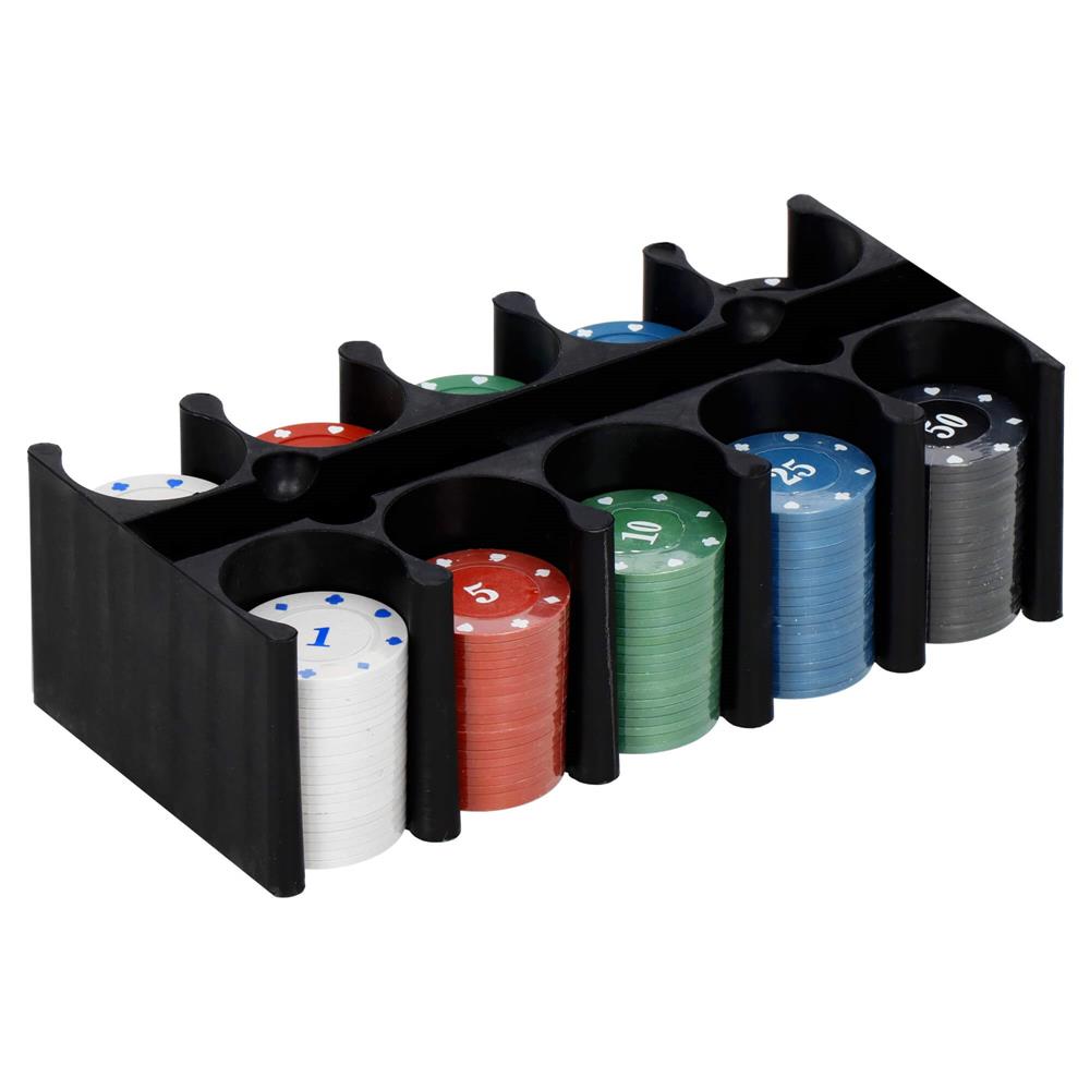 Set de Poker Complex cu 200 de jetoane, covoras verde, 2 seturi de carti, in cutie metalica