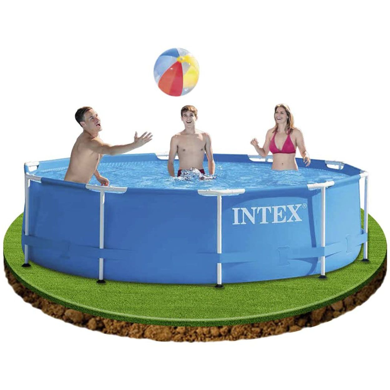 Piscina cadru metalic Intex, 305x76 cm, 4500 litri, rotunda, cu pompa de filtrare