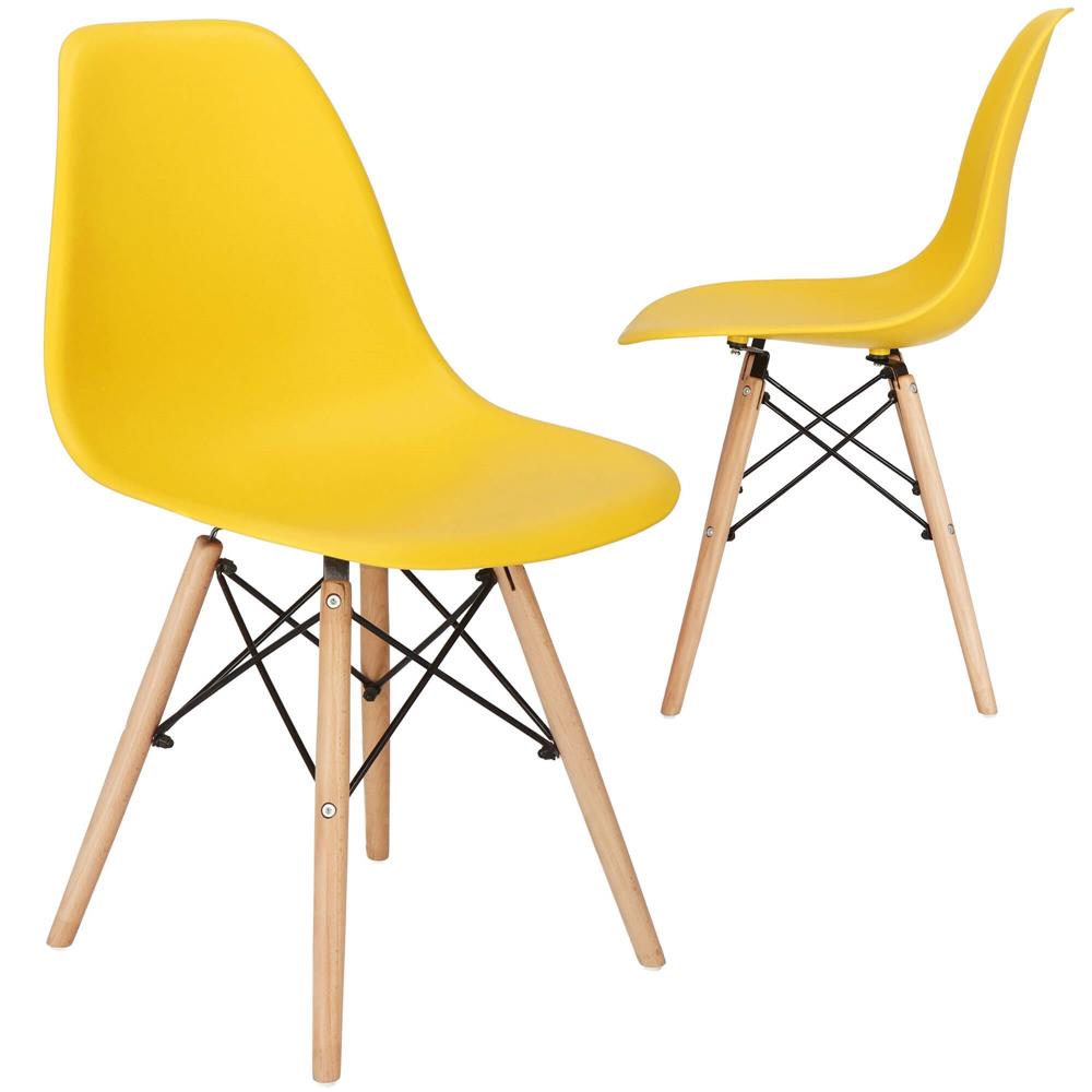 Scaun dining Scandinav pentru bucatarie, 38x42x82cm, galben
