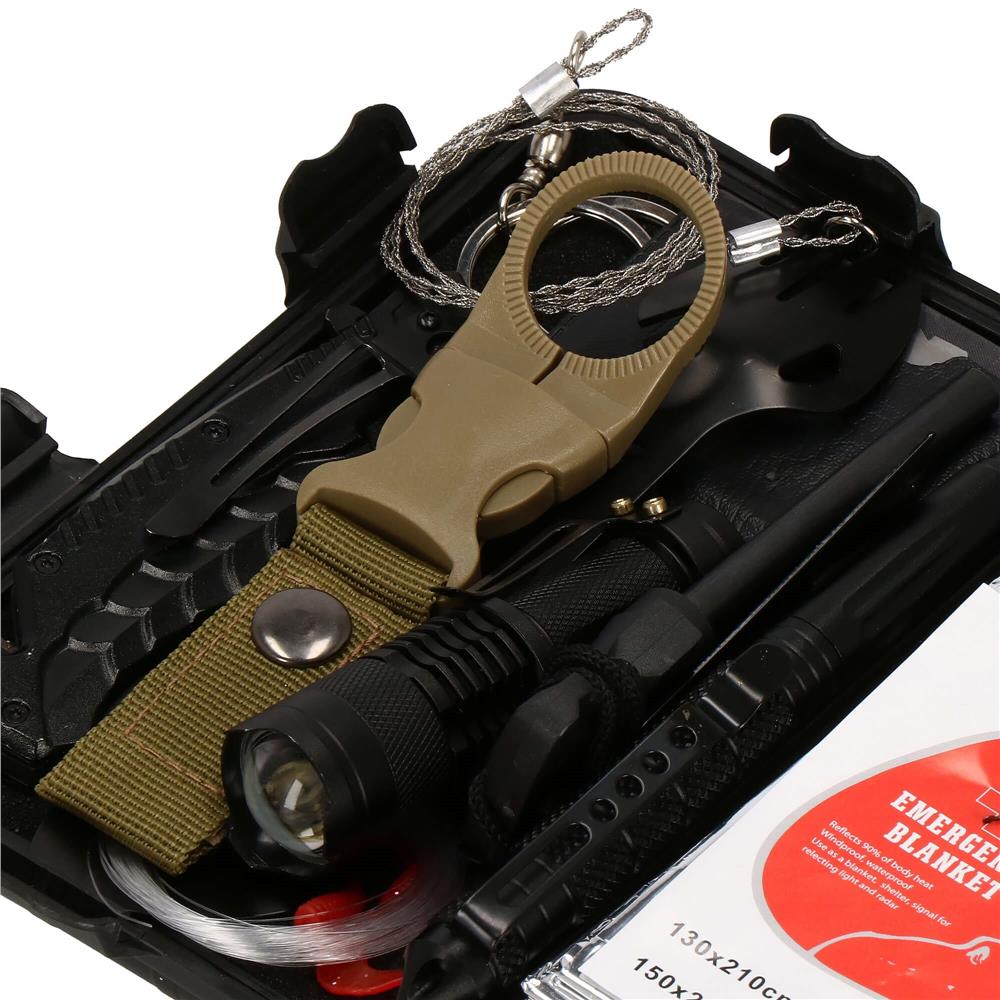 Kit de supravietuire turistic multifunctional camping, vanatoare, pescuit, 21 piese