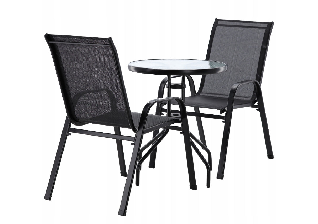 Set mobilier gradina Torino, 2 scaune, 1 masa, gri antracit