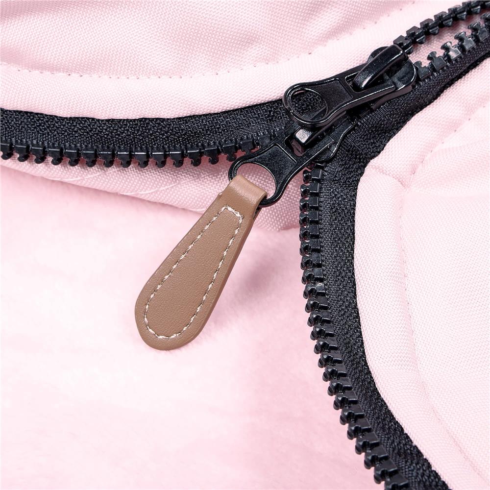 Sac iarna de bebelusi pentru carucior, marime universala, cu gluga, 90x45cm, roz