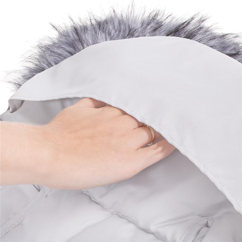 Sac iarna de bebelusi pentru carucior, marime universala, cu gluga, 90x45cm, gri