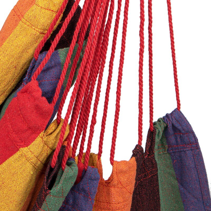 Hamac tip leagan suspendat pentru casa sau gradina HM47, multicolor cu perne, 130x100cm, 150kg
