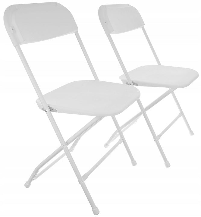 Set 2 scaune pliabile, structura otel cu sezut HDPE, 46x50x80cm, maxim 150kg, alb