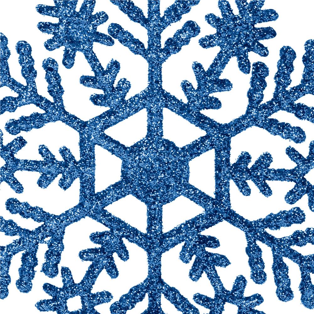 Decoratiune brad fulg de zapada, set 12 bucati, 10cm, albastru