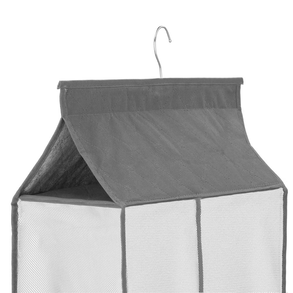 Organizator dulap posete Sersimo, 3 compartimente, textil, gri