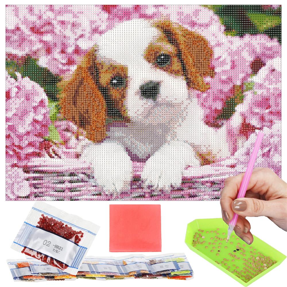 Set de broderie cu diamante 5D, 30x40cm, model Catel