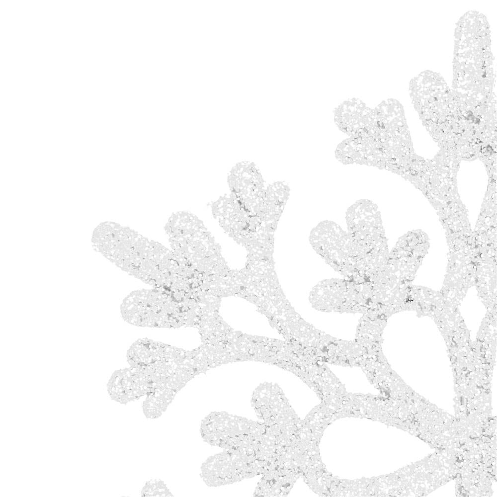 Decoratiune brad fulg de zapada, set 12 bucati, 9-10cm, alb