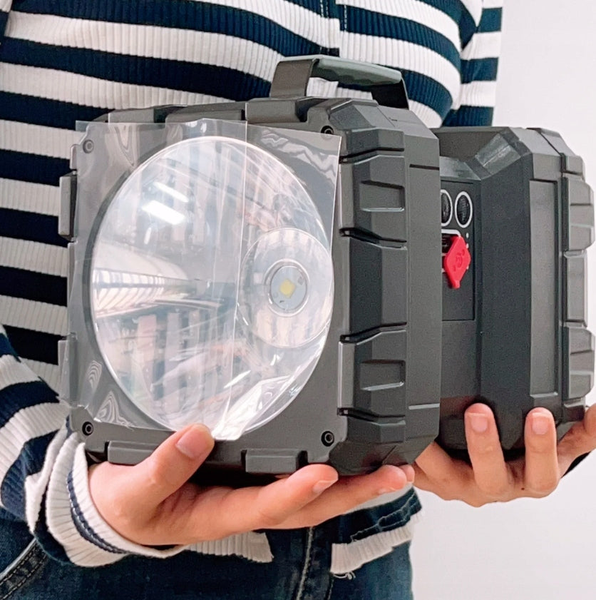 Lanterna multifunctionala, reincarcabila, power bank, 800lm, 7 moduri de luminare la 2 capete, negru