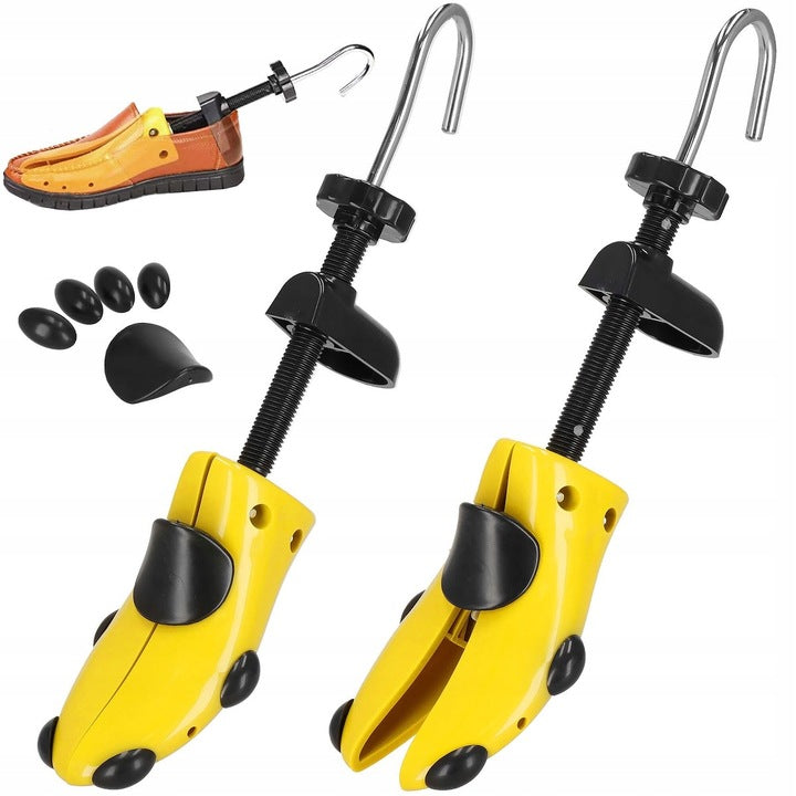 Set 2 sanuri pentru largit si alungit pantofi, din plastic, marime 38-42, galben