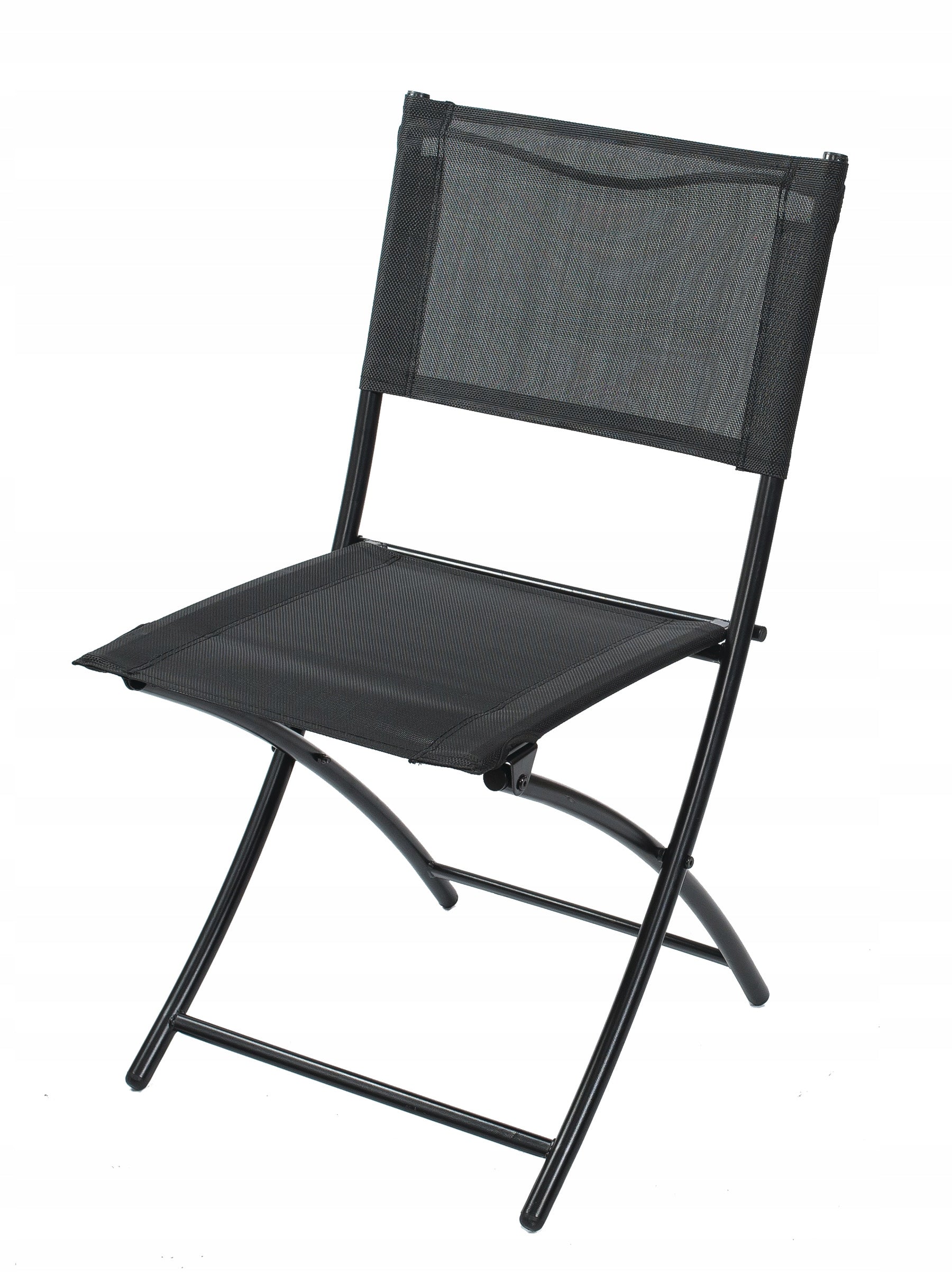Set mobilier gradina sau balcon, masa semirotund sticla cu 2 scaune pliabile, gri