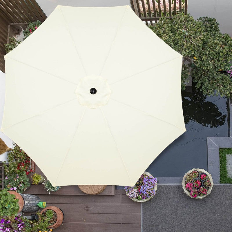 Umbrela terasa gradina, cu manivela si inclinare, GU17, diametru 300cm, Crem