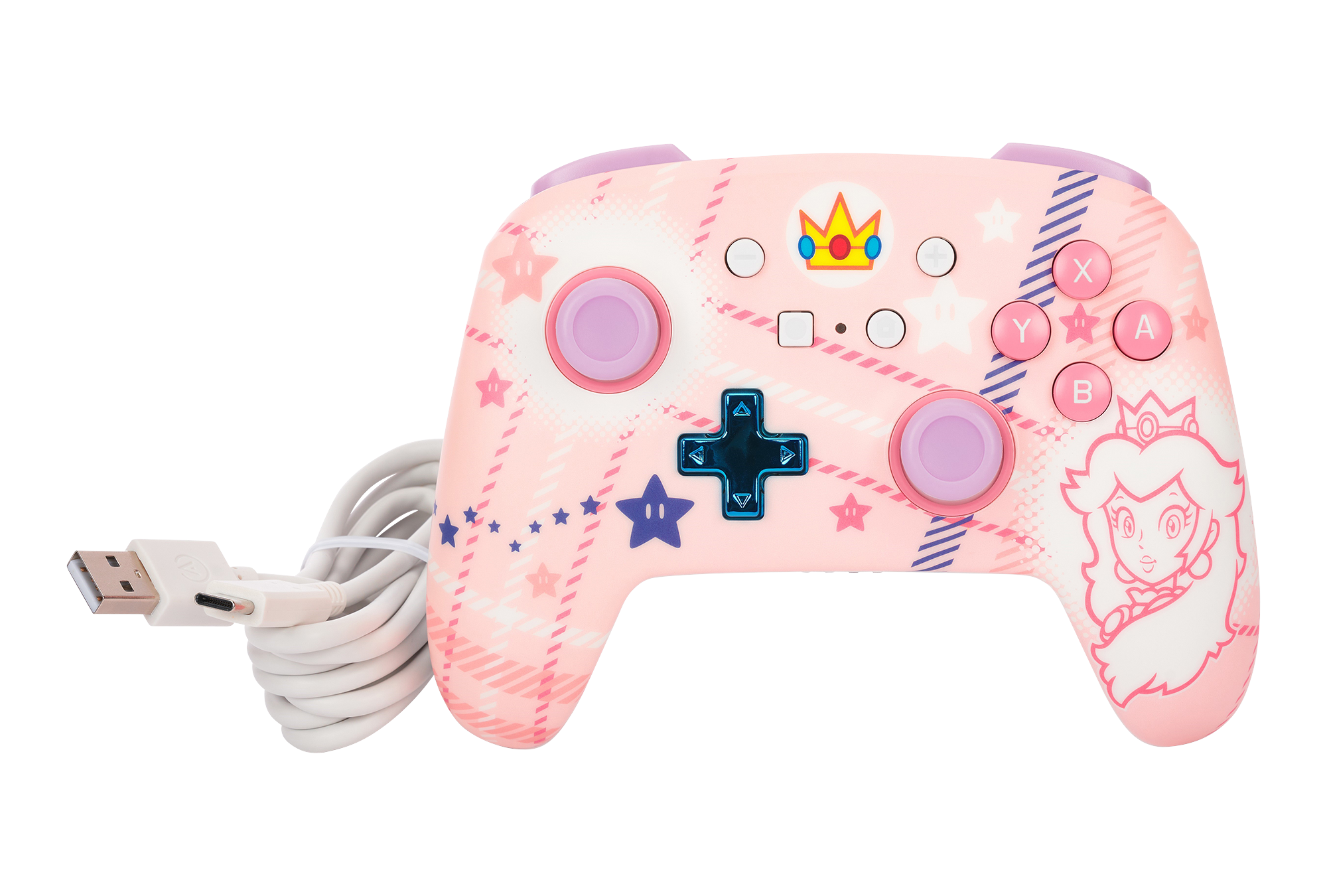 CONTROLLER PowerA, fara fir, pentru Nintendo Switch/ OLED/ Lite, Princess Peach Plaid, "NSGP0255-01"