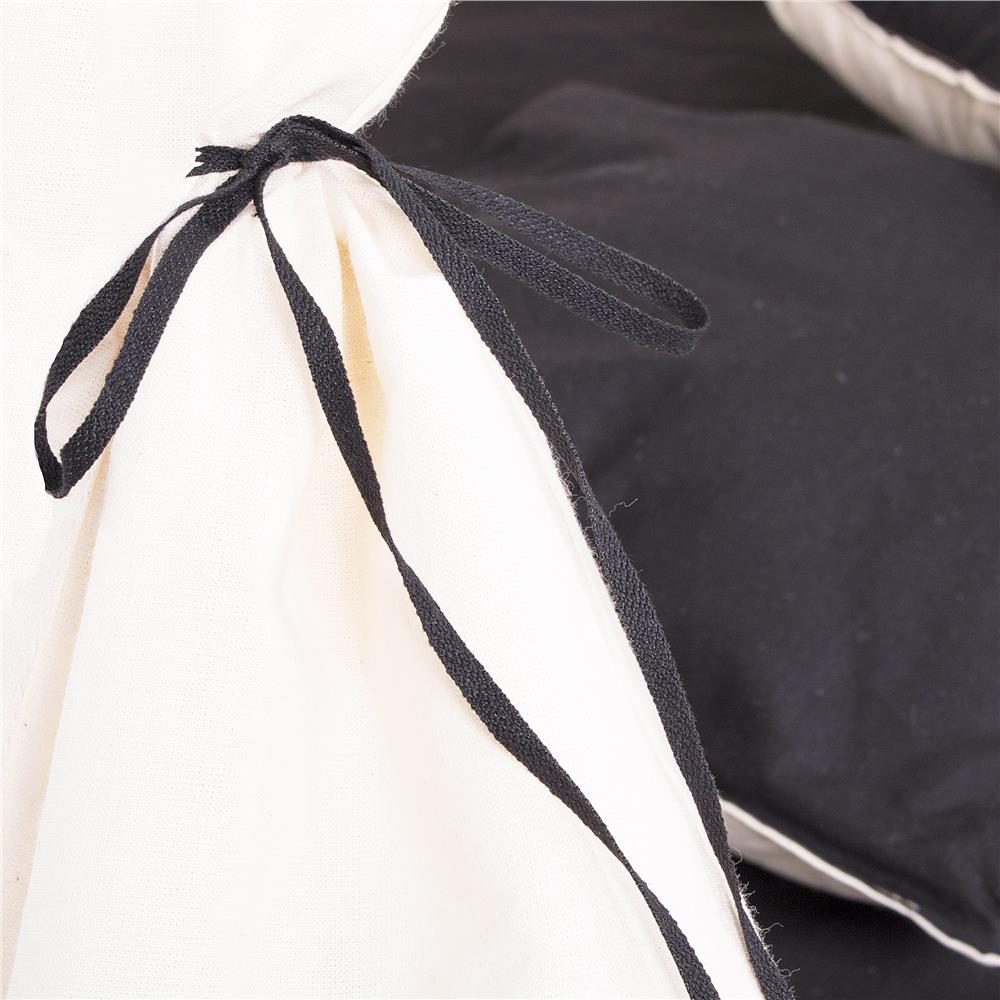 Cort copii Sersimo stil indian Teepee Tent cu fereastra, covoras gros si 2 perne, alb negru