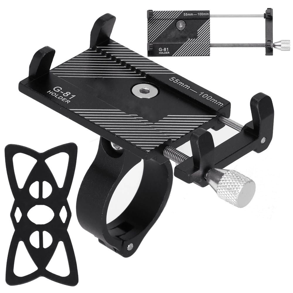 Suport de telefon pentru bicicleta, motocicleta, scuter, trotineta, din aluminiu, negru