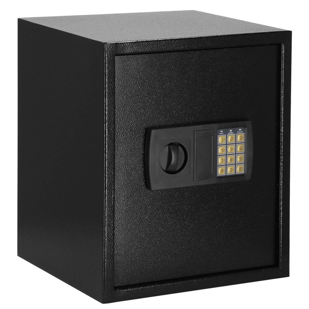 Seif electronic standard cu cifru si cheie, 415x350x310 mm, negru