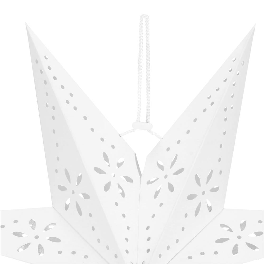 Stea decorativa 3D din hartie ajurata, 50cm, alba