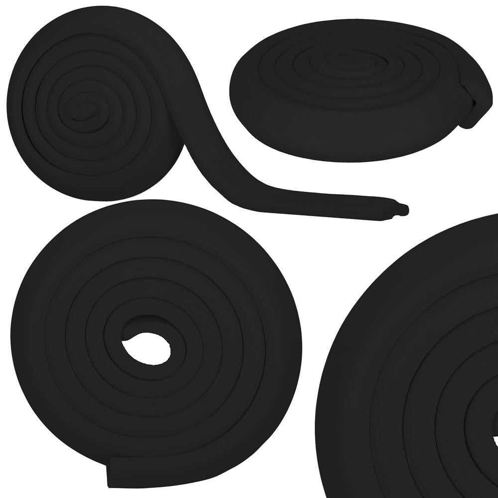 Banda protectie colturi si margini mobila, 200cm, 3.2cm latime, banda dublu adeziva inclusa, negru
