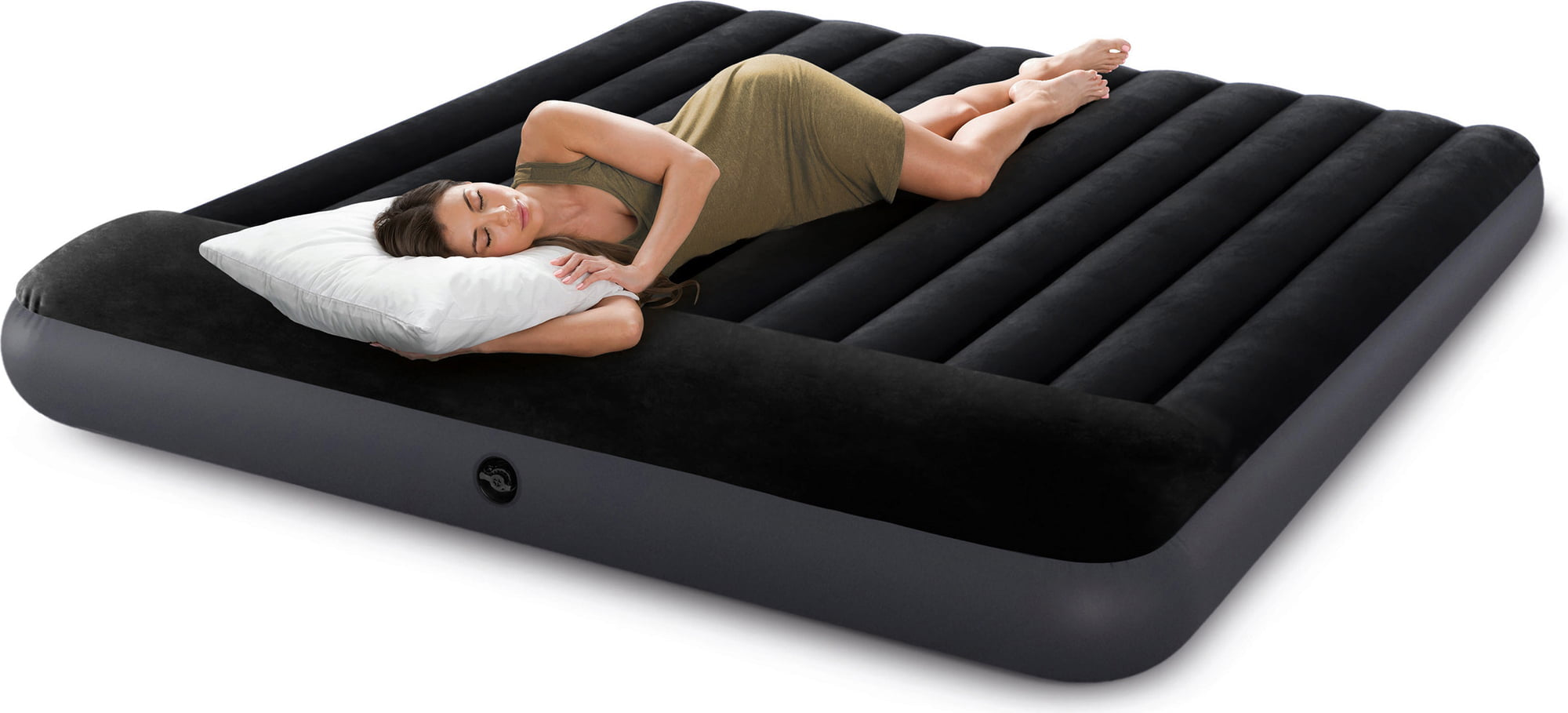 Saltea gonflabila Intex King Dura Beam, 203x183x25 cm, neagra
