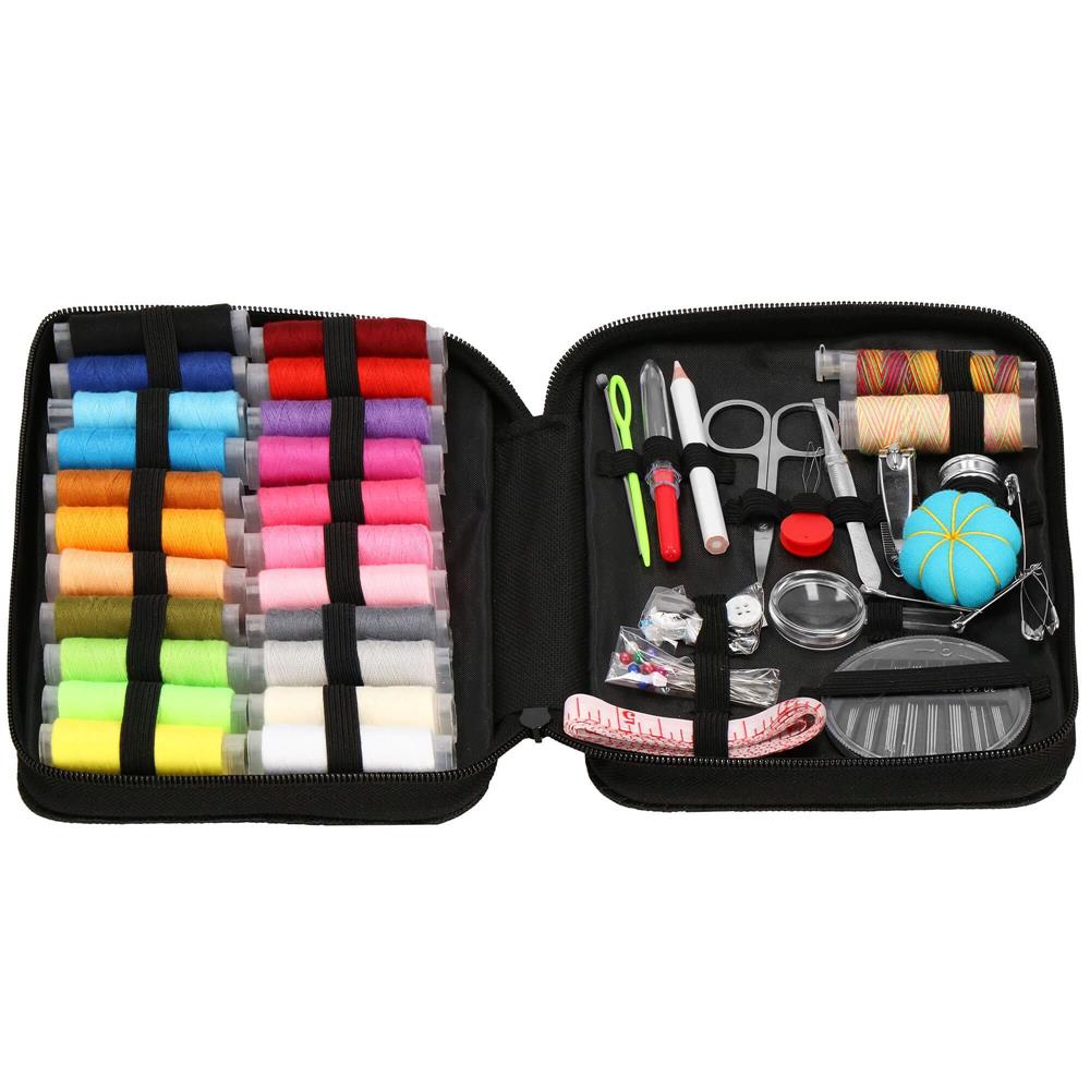 Set articole de cusut cu geanta de depozitare, 100 piese