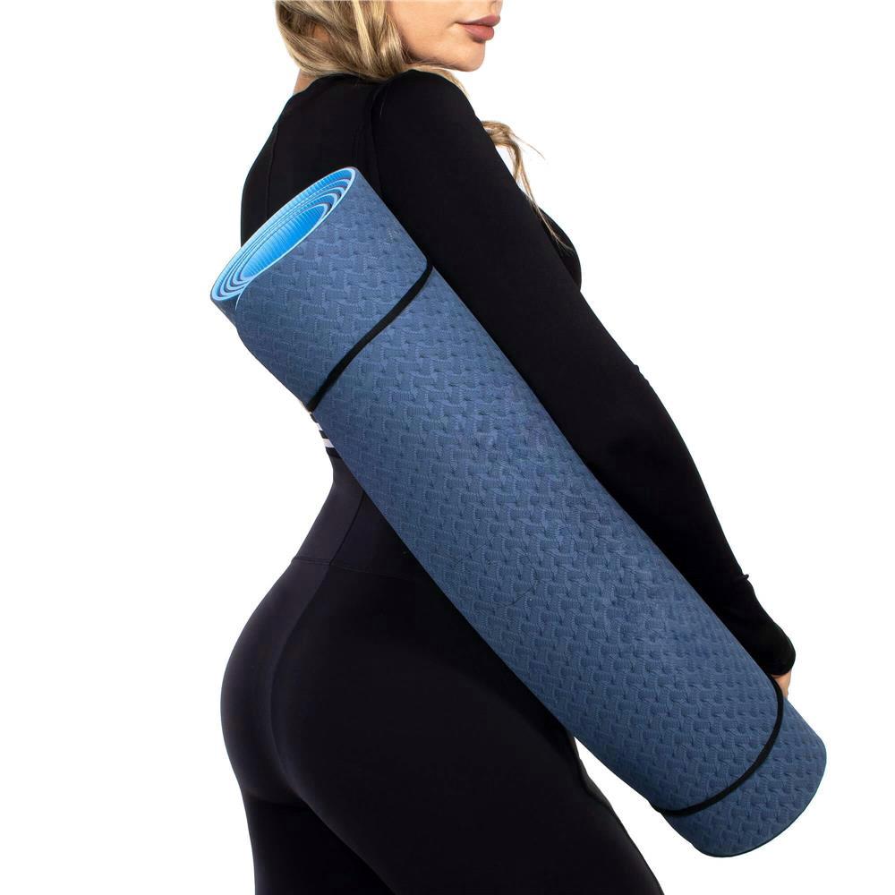 Saltea pentru antrenament, yoga, fitness, aerobic, pilates, exercitii la sol, 183x61cm, albastru