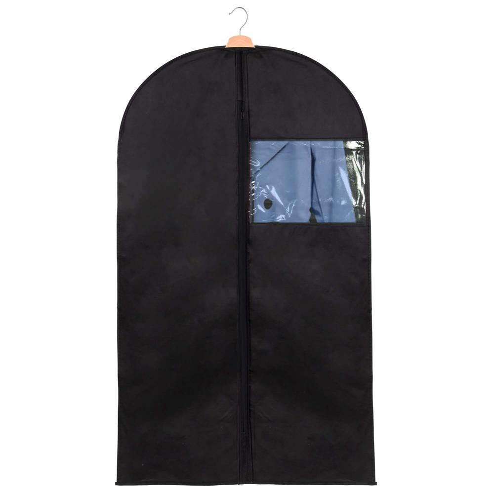 Husa transport haine, pe umeras, impermeabila cu fereastra, negru, 60x100 cm
