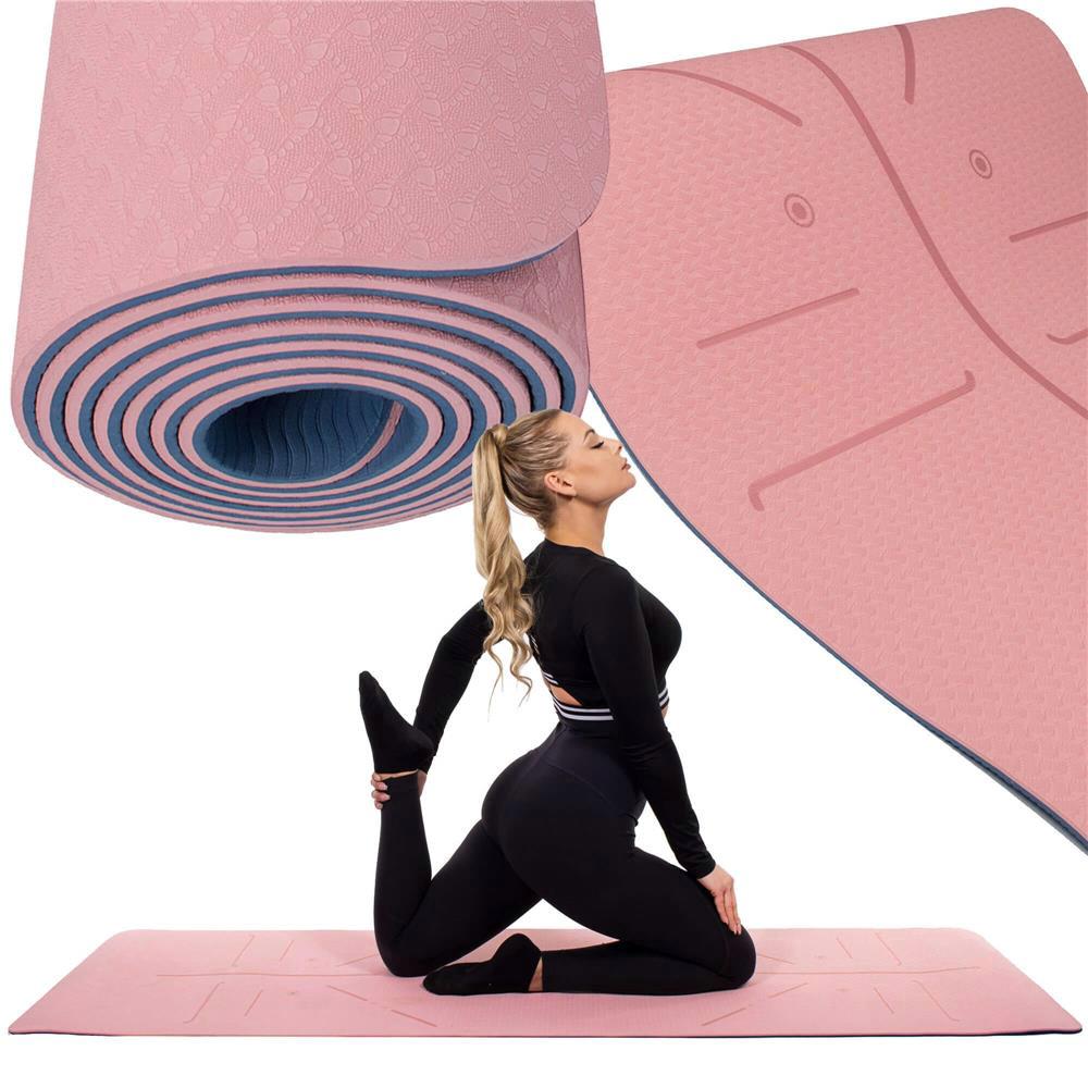 Saltea pentru antrenament, yoga, fitness, aerobic, pilates, exercitii la sol, 183x61cm, roz