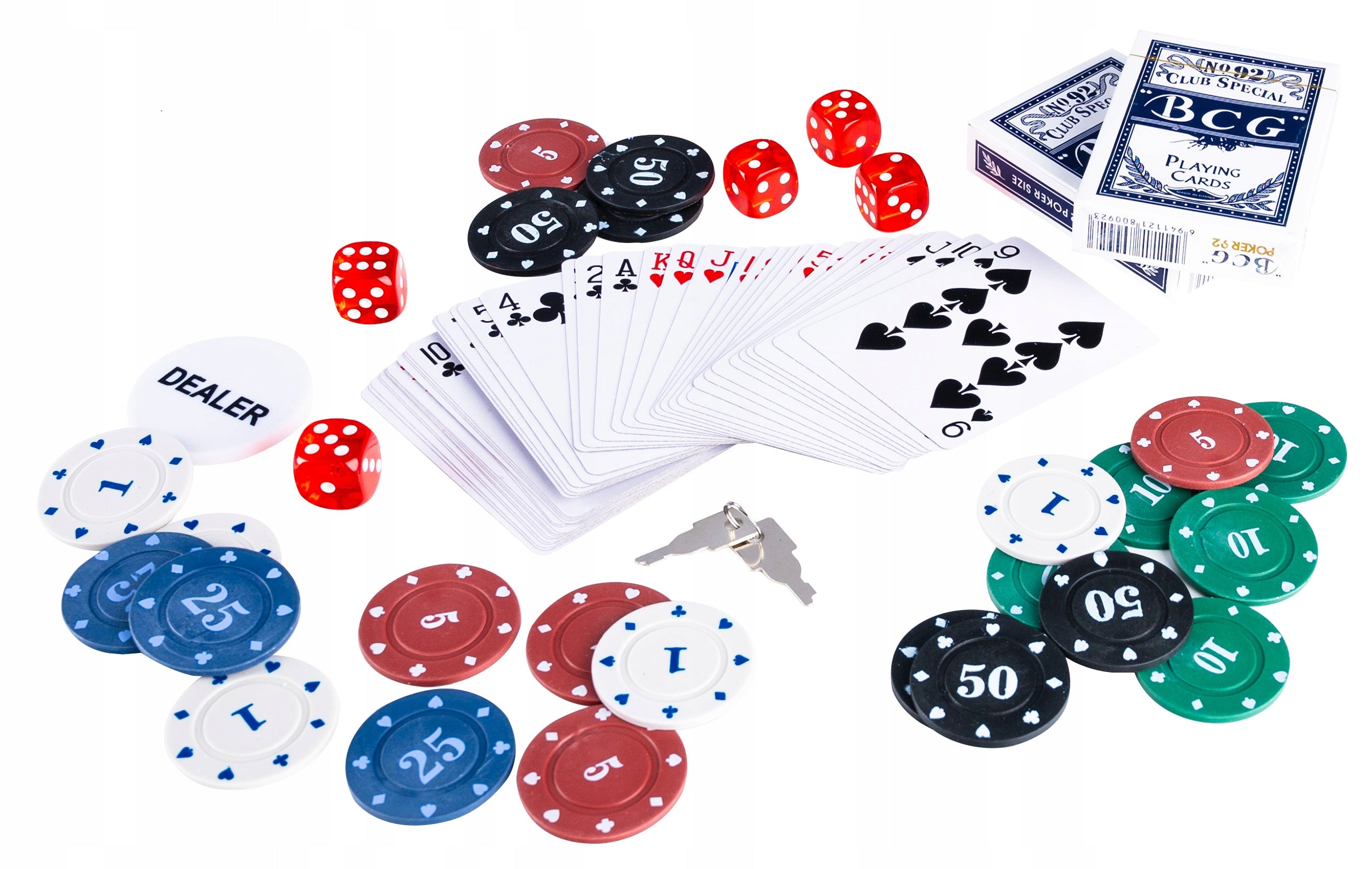 (DL) Set de Poker Complex cu 300 de jetoane, 2 seturi carti, 5 zaruri, in servieta aluminiu - 5