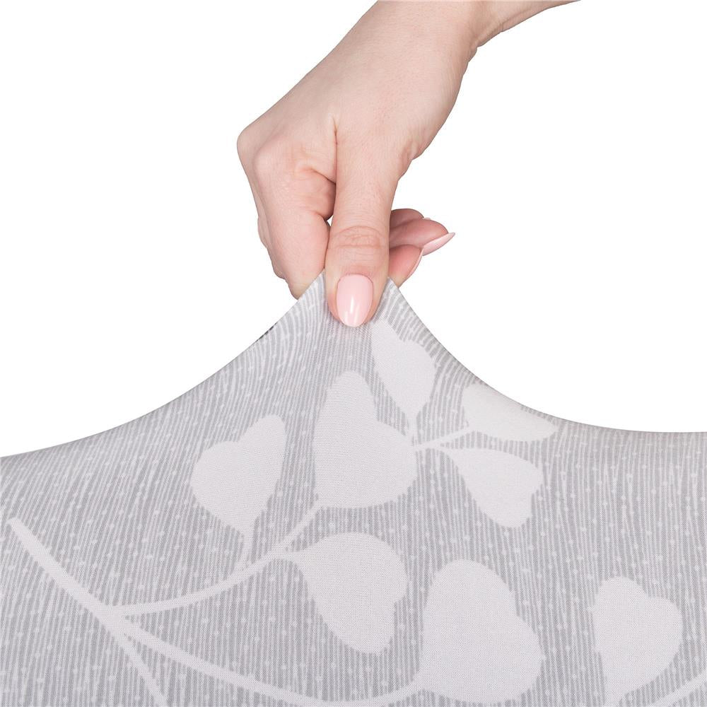 Set 4 huse universale pentru scaun, marime universala, poliester si spandex, 45 x 60 cm, gri floral